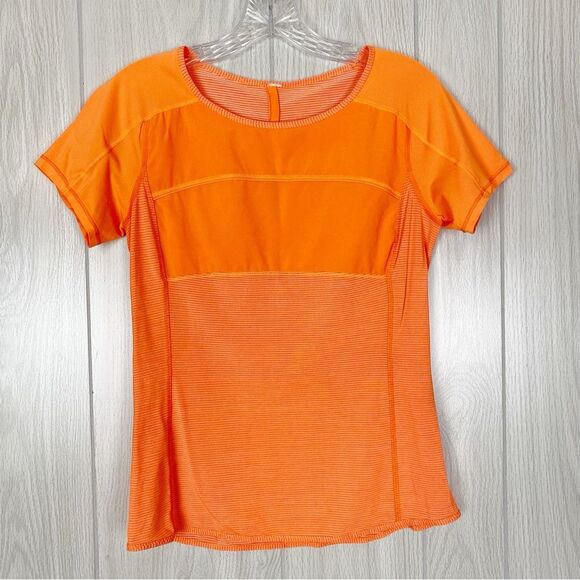 Lululemon | Bright Orange Run: Fast Track Short Sleeve Size 4 - Picture 1 of 10